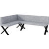 ECKBANK ERIC_X - Hellgrau, Textil (142/196cm) - Meblini