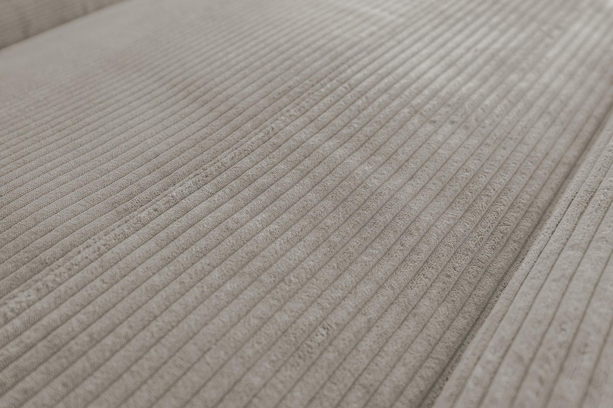 ECKSOFA LAISKA Steingrau Cord Relaxfunktion - Schwarz/Grau, Textil/Metall (282/177cm) - KAWOLA