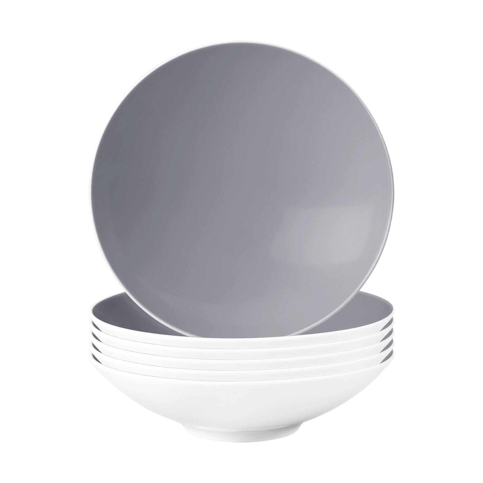 SUPPENTELLER Life Fashion Elegant Grey ø 20 cm 6er Set - Grau, Keramik (20cm) - Seltmann Weiden