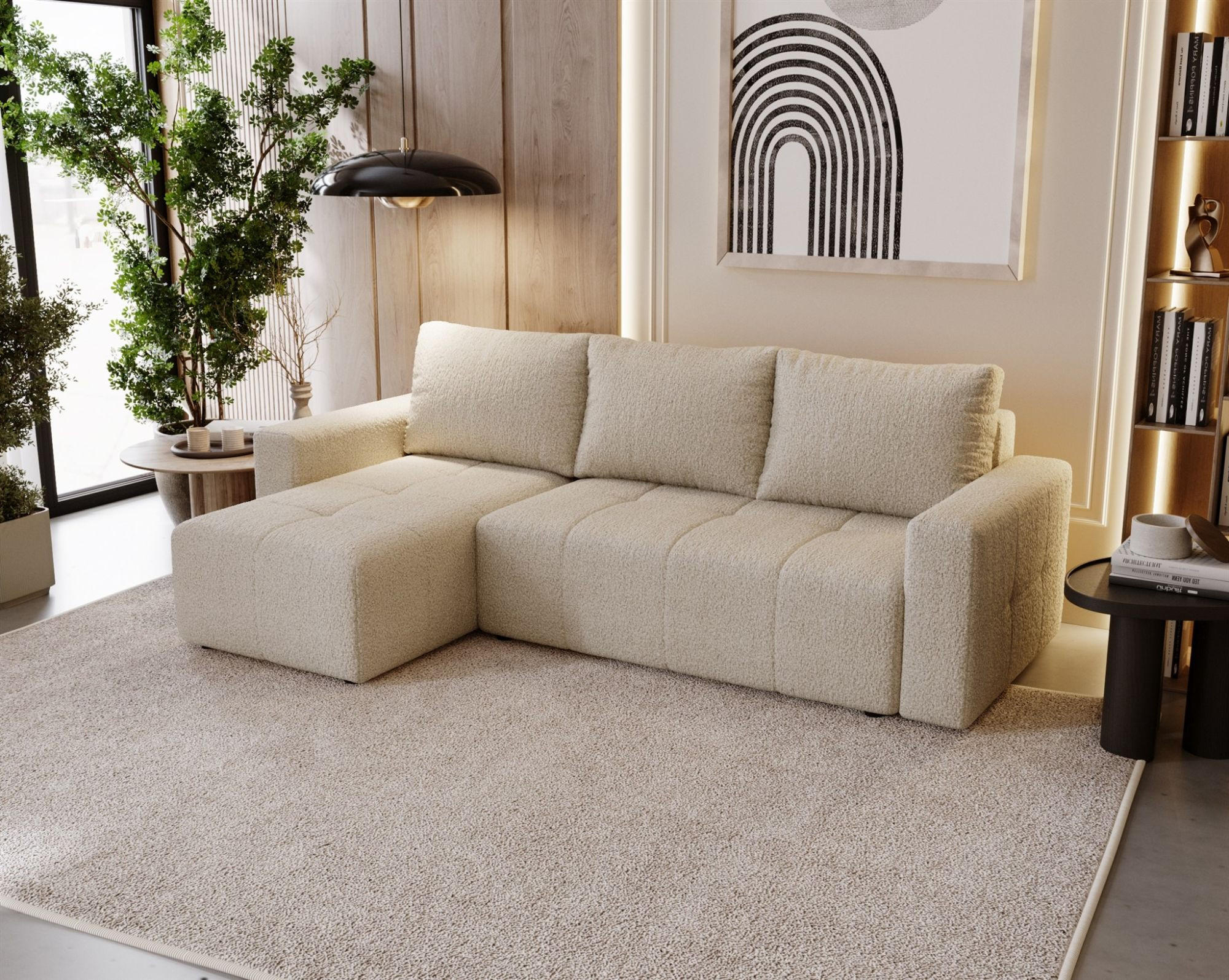 ECKSOFA Noha In Now Or Never - Beige, Holzwerkstoff/Textil (231/142cm) - Fun Möbel