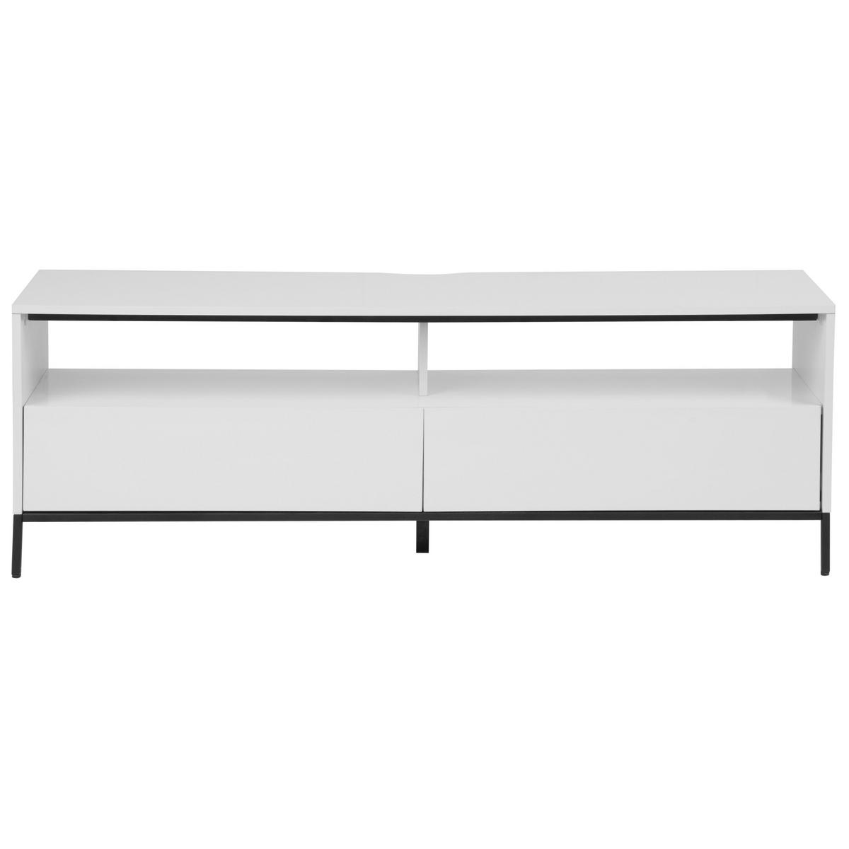 TV-MÖBEL LED Weiß/Schwarz Sydney - Schwarz/Weiß, Holzwerkstoff (150/52/42cm) - Beliani