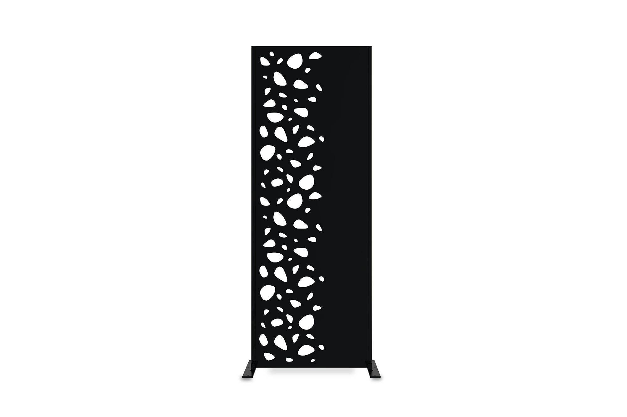 SICHTSCHUTZPANEEL dekorativ Sunny schwarz H.160cm, linke Seite mit Muster - Schwarz, Metall (60/160cm) - Casanoov