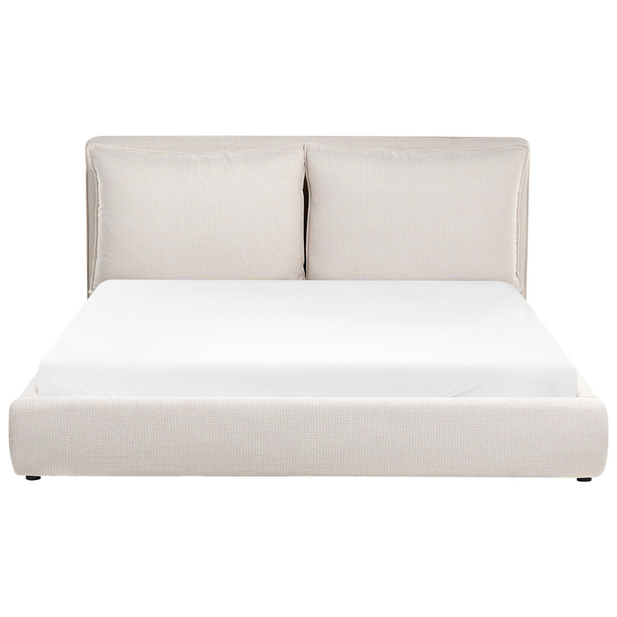 BETT mit Lattenrost 180/200 cm Stoff Beige Bajonna - Beige, Textil (180/200cm) - Beliani