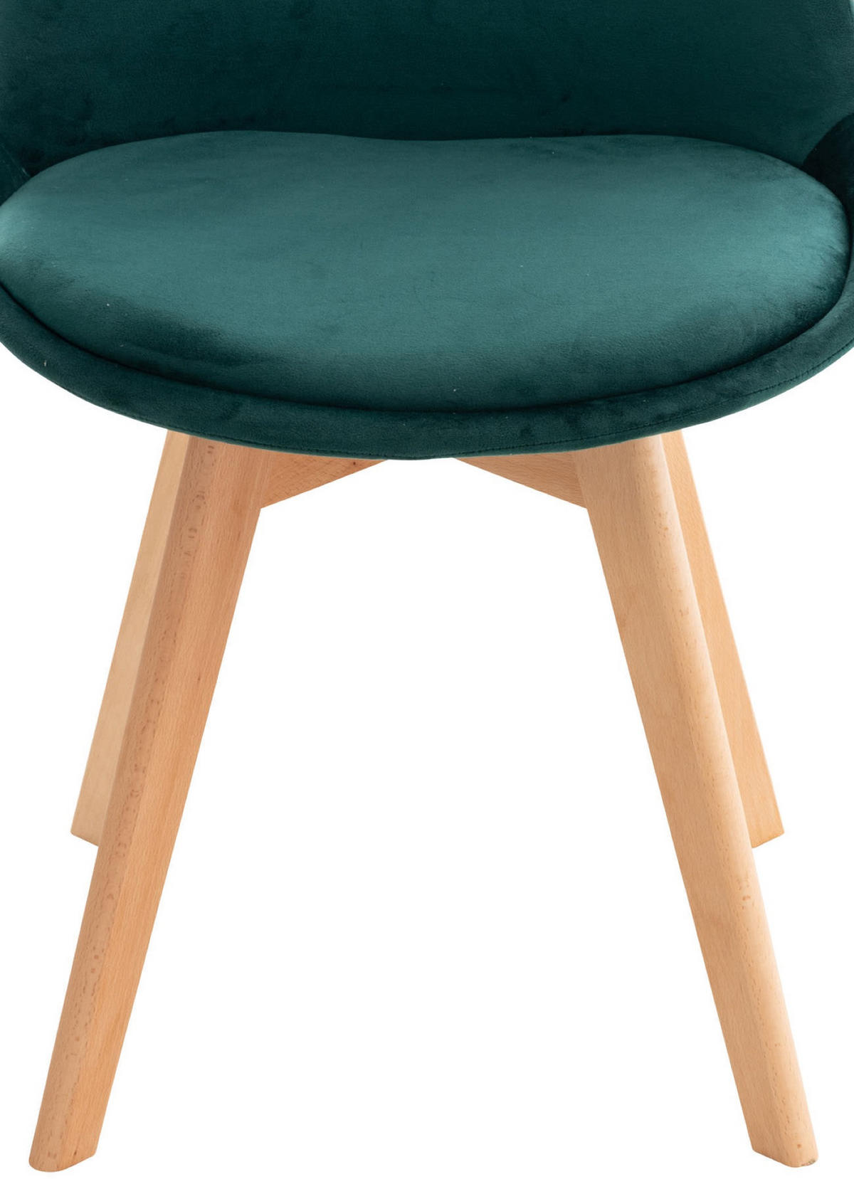 ESSZIMMERSTUHL Lines, Samt grün - Naturfarben/Grün, Holz/Textil (49/83/50cm) - TPFLiving