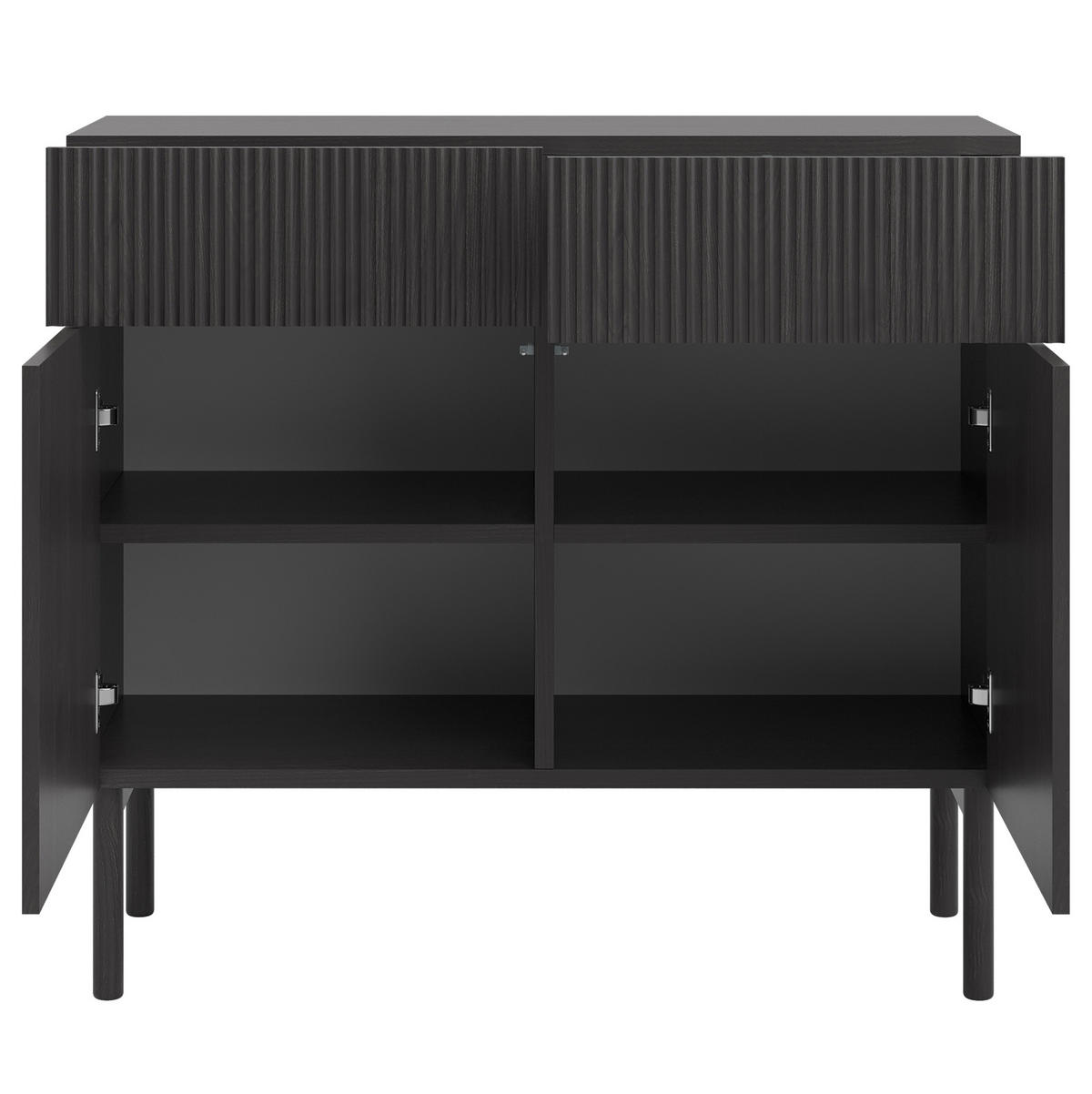 SIDEBOARD Nolie Holzoptik Esche Schwarz 100 cm - Schwarz, Holz/Holzwerkstoff (100/90.6/38cm) - Selsey