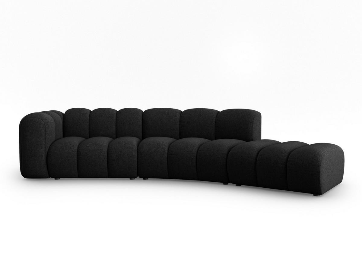 SOFA modular rechts Lupine aus Chenille-Stoff schwarz 5 Sitzplätze - Schwarz, Textil (335/70/166cm) - Micadoni