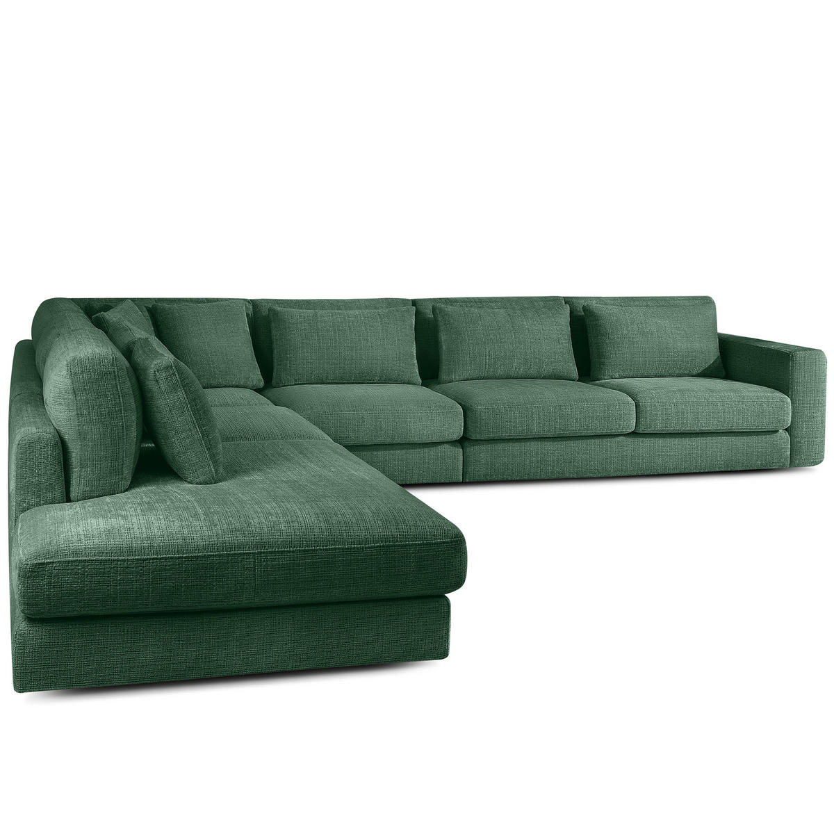 ECKSOFA XL links VERUS - Grün, Holz/Holzwerkstoff (377/328cm) - KONSIMO®