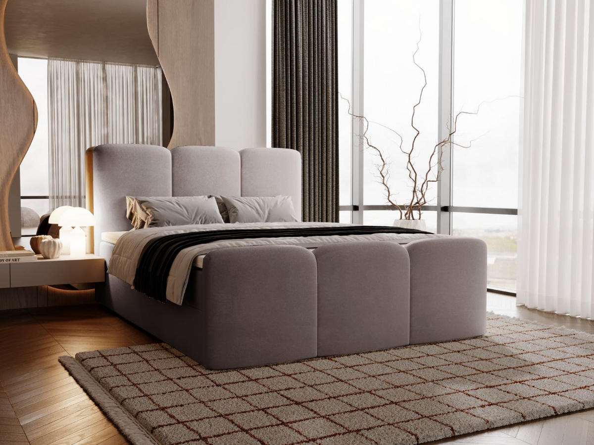 BOXBETT Campi 160x200 Dunkelgrau - Dunkelgrau, Holz/Textil (160/200cm) - Graingold