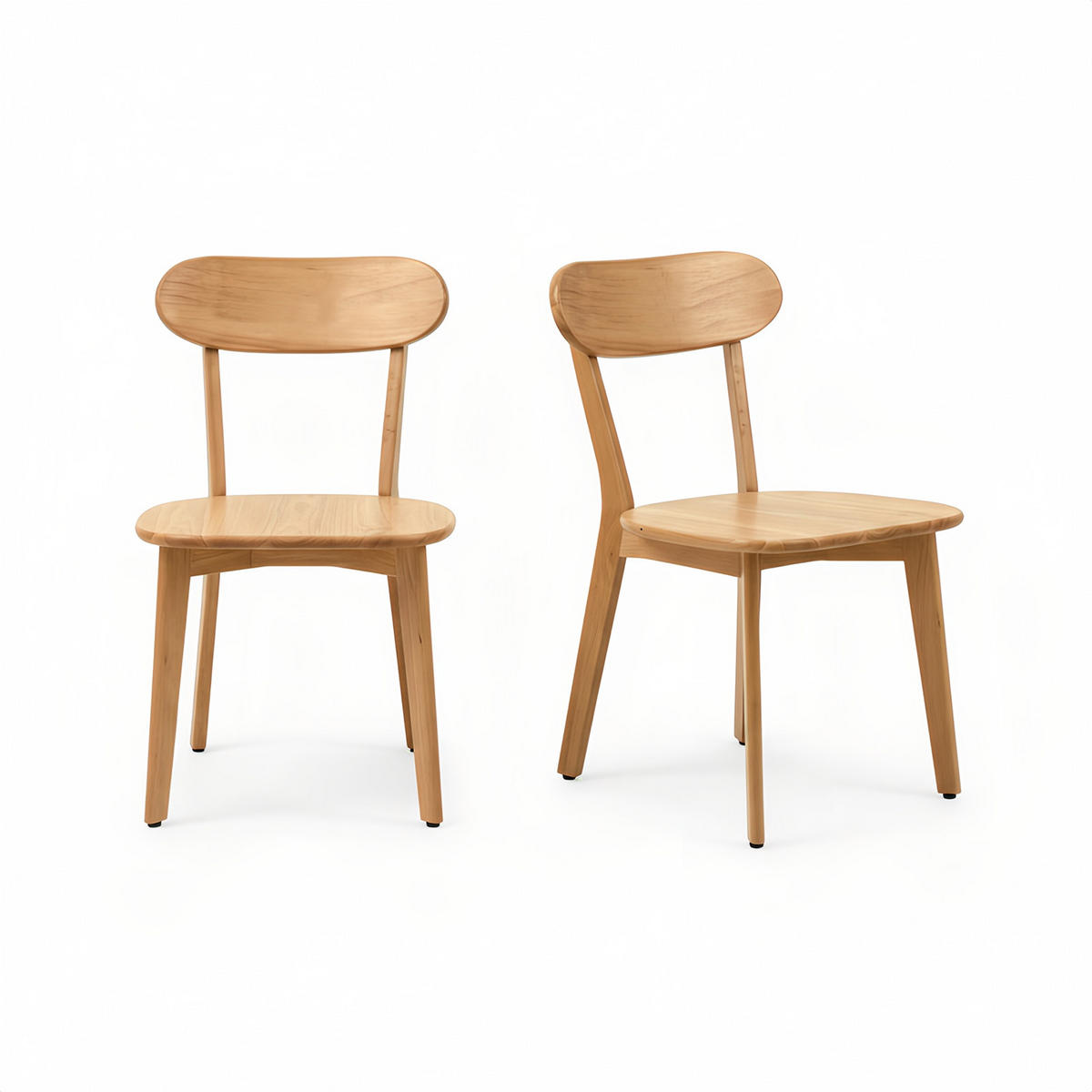 STUHL-SET 2 Stück Massivholz, DE-42428, Holzfarbe - Naturfarben, Holz (40/78/49.5cm) - ComfortXL