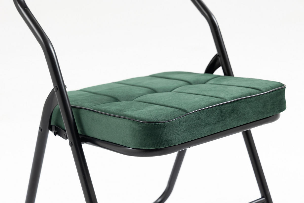KLAPPSTUHL DE-36266 2er-Set mit gepolstertem Sitz Grün - Grün, Metall (47/80/46cm) - ComfortXL