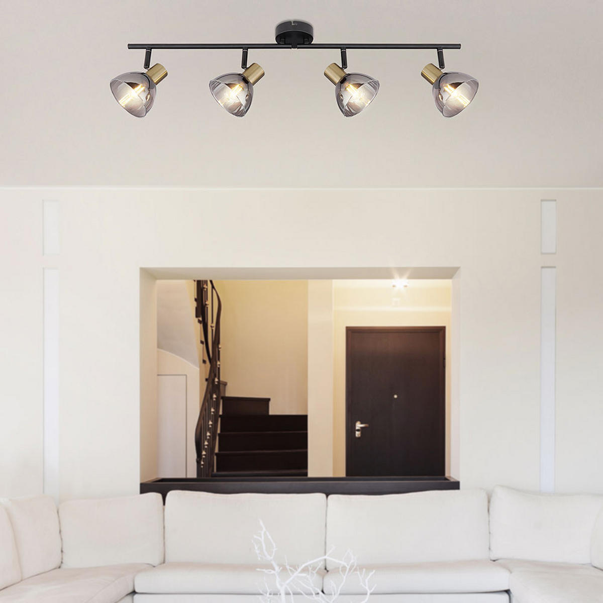 LED DECKENLEUCHTE JAY Metall Schwarz - Schwarz, Glas (79/11/17.5cm) - Globo Lighting