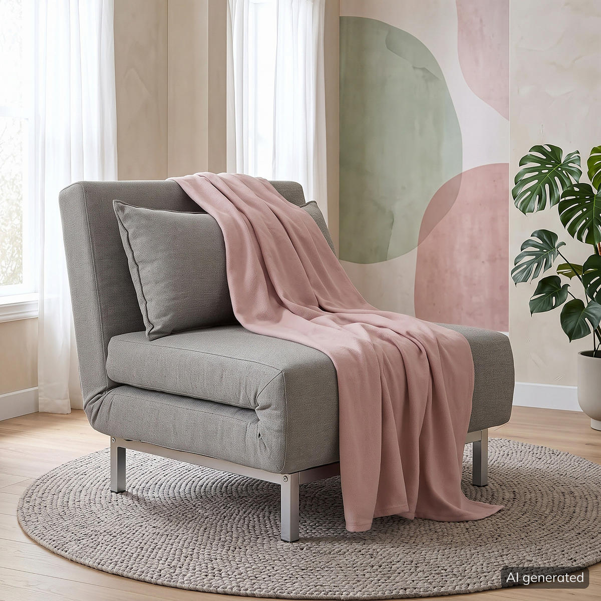 SCHLAFSESSEL - Silberfarben/Grau, Textil/Metall (77/78/85cm) - home24