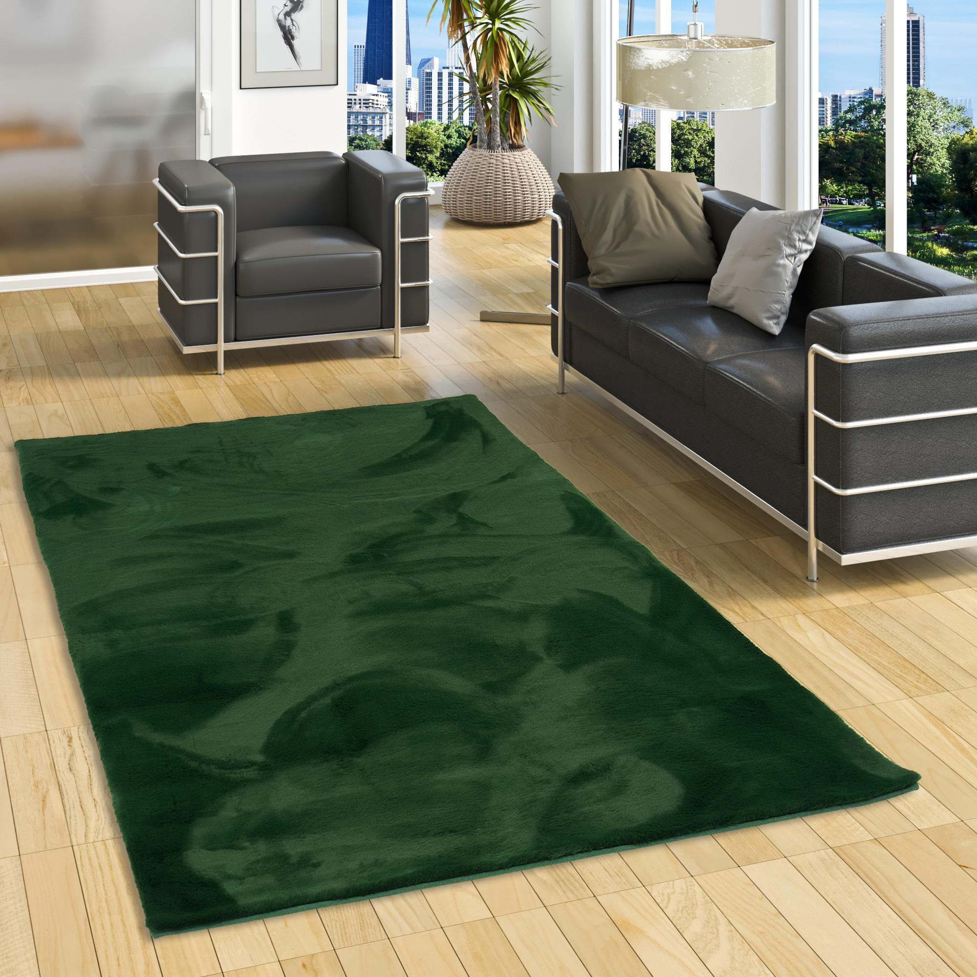 FELLTEPPICH LUXUS SUPER SOFT PLUSH - Waldgrün, Textil (120/170cm) - Pergamon