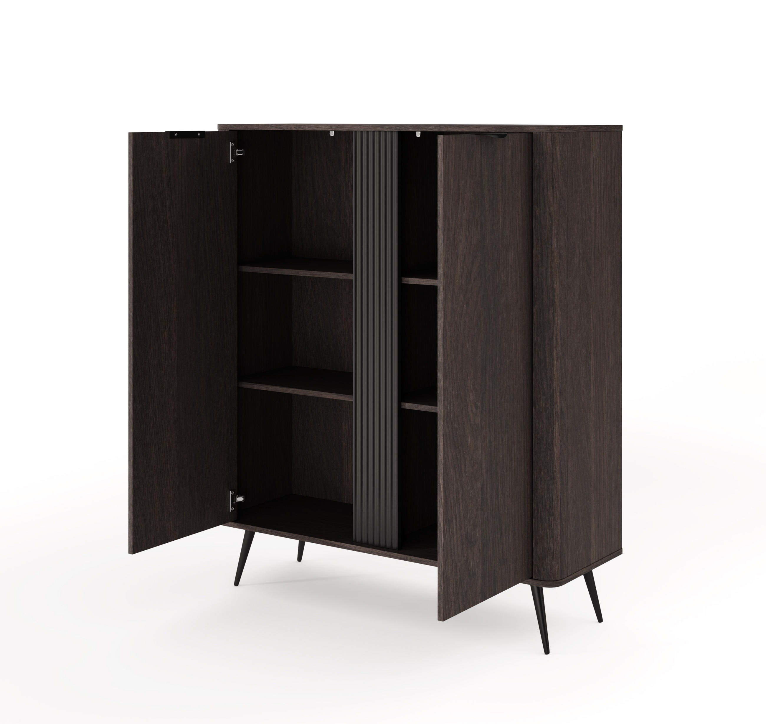 HIGHBOARD Arvis Eiche Dunin - Eichefarben/Schwarz, Holzwerkstoff (113/134/38cm) - Bettso