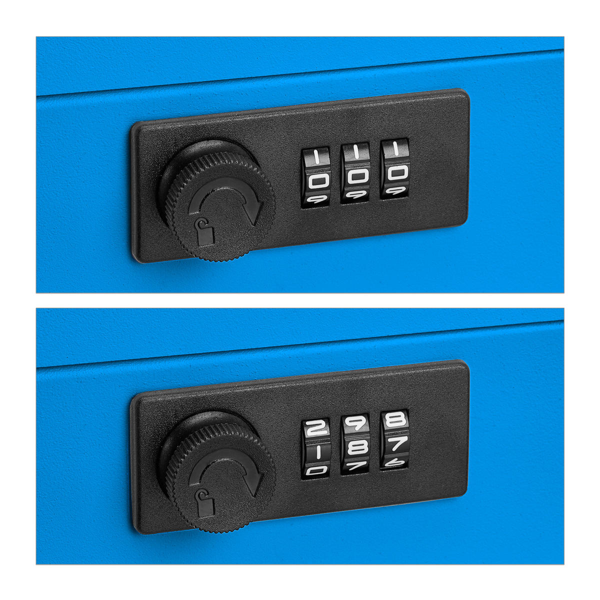 POKLADŇA - modrá, kov/plast (20/8.5/17cm) - Relaxdays