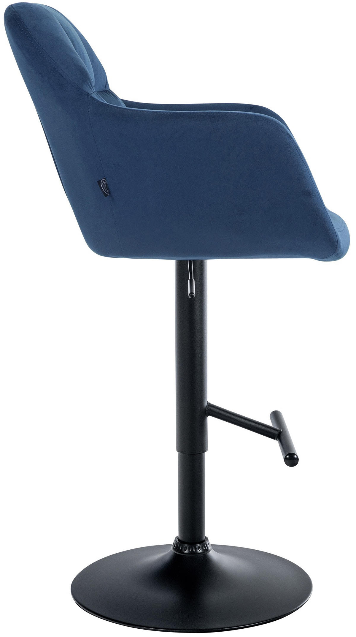 BARHOCKER Samt blau - Blau/Schwarz, Textil (57/97/59cm) - CLP