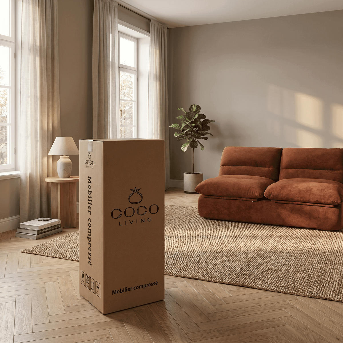 SOFA Nuvia Doppel 2-Sitzer - Schokolade - Braun, Textil (160/73/100cm) - COCO Living