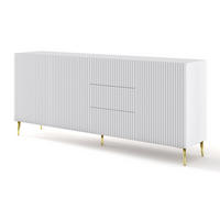 KOMMODE Weiß, Weiß, Gold 200/87/42 - Weiß, Holzwerkstoff (200/87/42cm) - RAUMHIRSCH FURNITURE