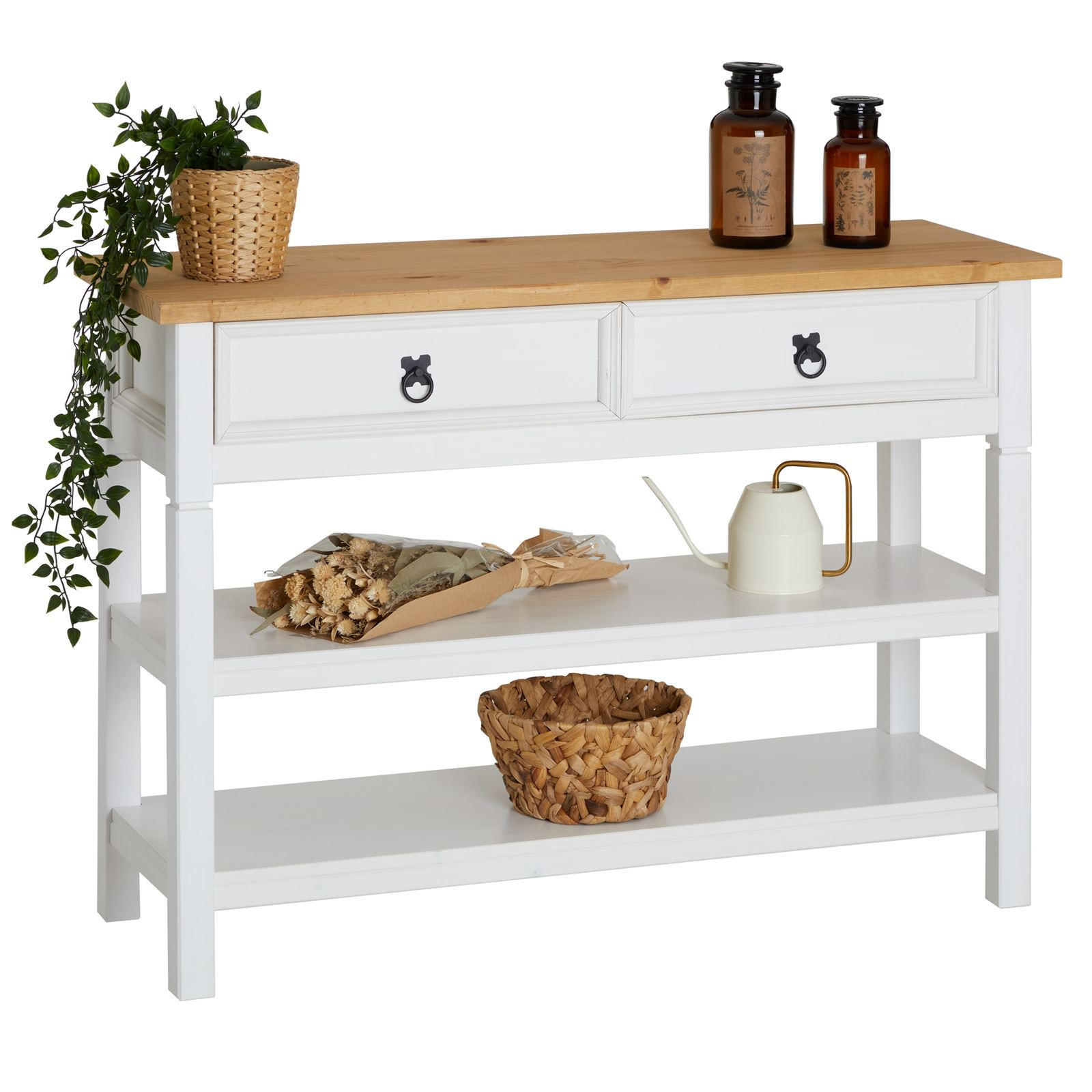 KONSOLENTISCH TEQUILA - Weiß/Braun, Holz (37/110/78cm) - IDIMEX