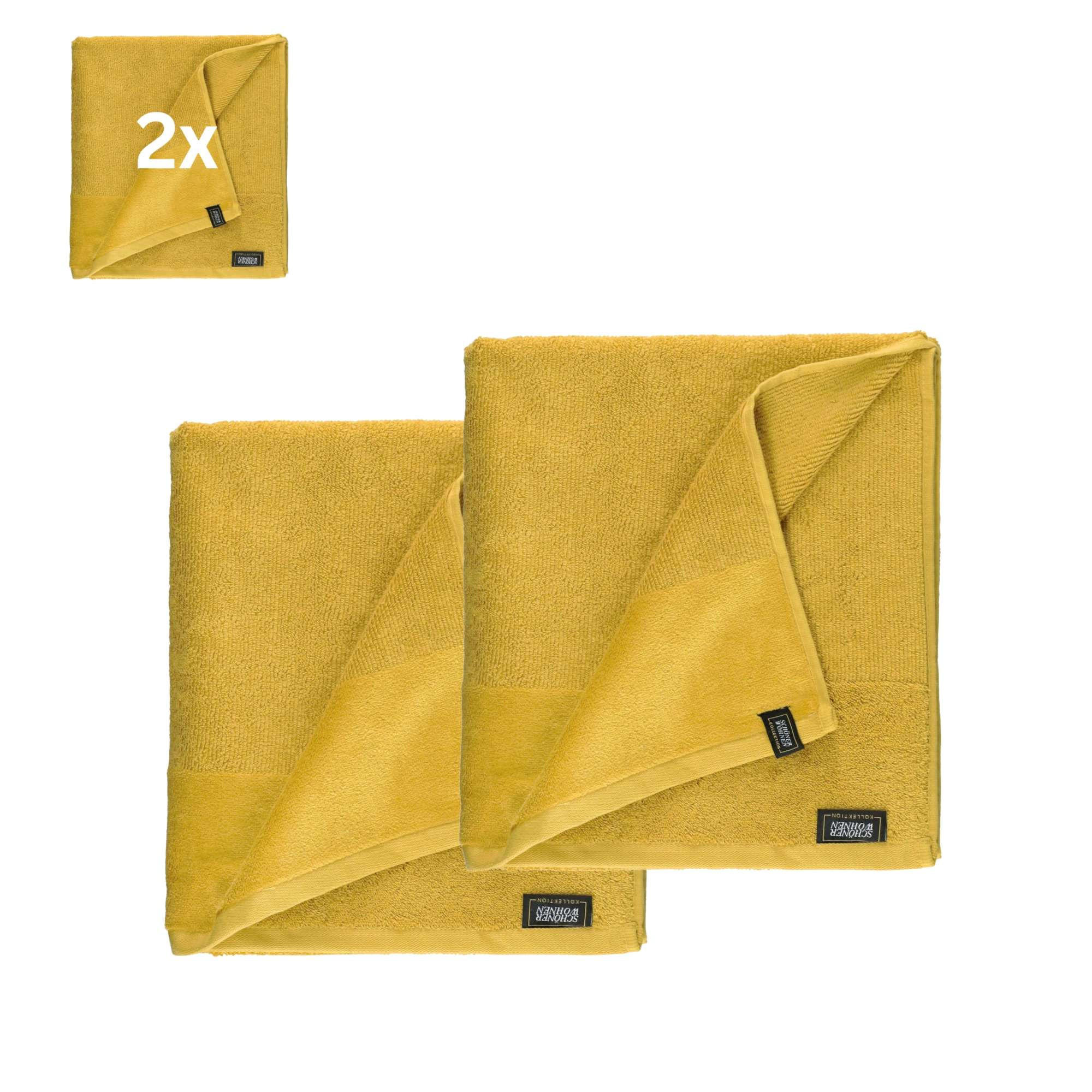 BADETUCH SENSE-2 - Gelb, Textil (100/150cm) - Schöner Wohnen