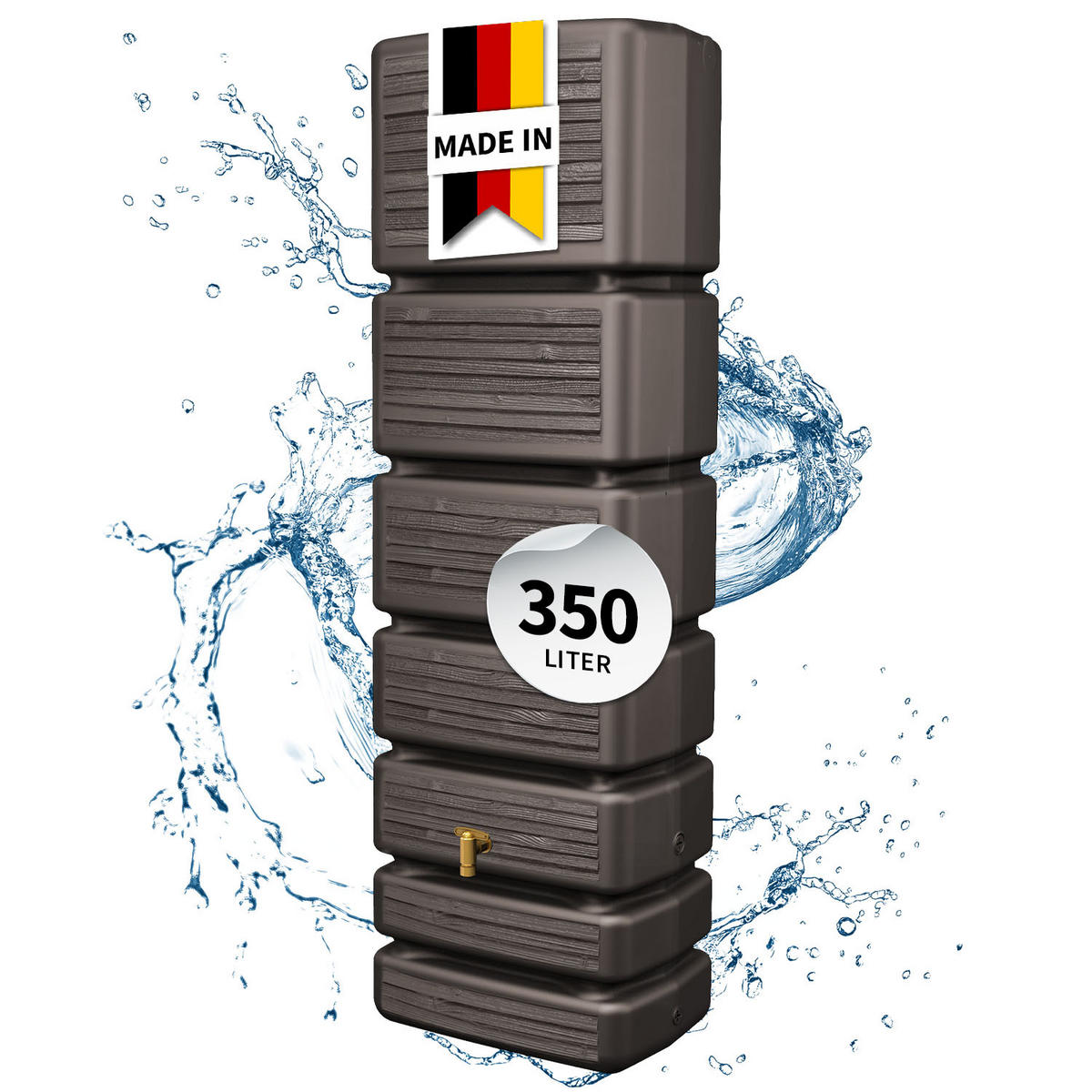 WANDTANK 350 L, dark - Braun, Kunststoff (60/184/39cm) - 4rain