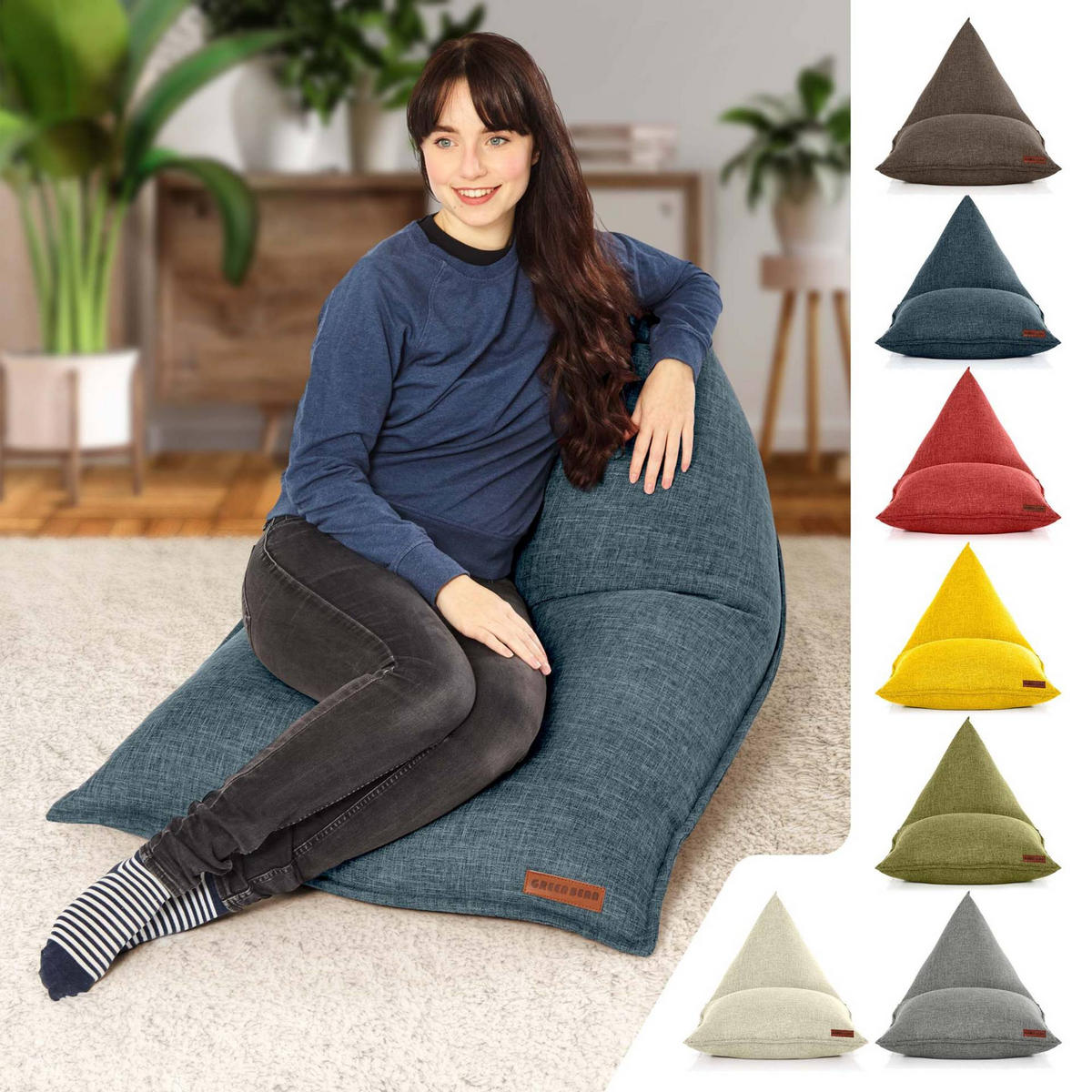 SITZSACK XXL Indoor 150x100x100cm - Blau, Textil (100/100/150cm) - Green Bean