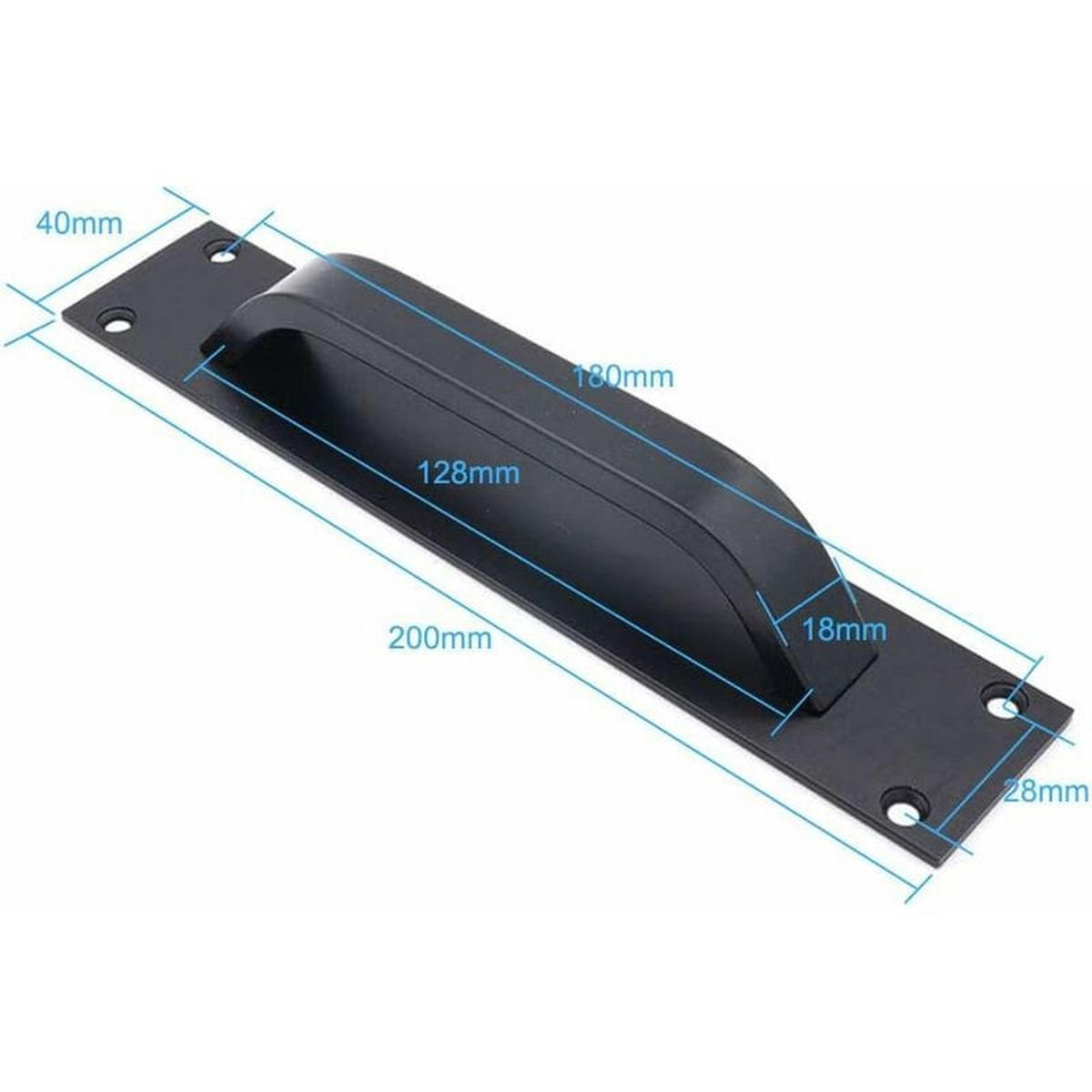MÖBELGRIFF Schwarz 2er-Set 200 mm Aluminium - Schwarz, Metall (4/4/2cm)