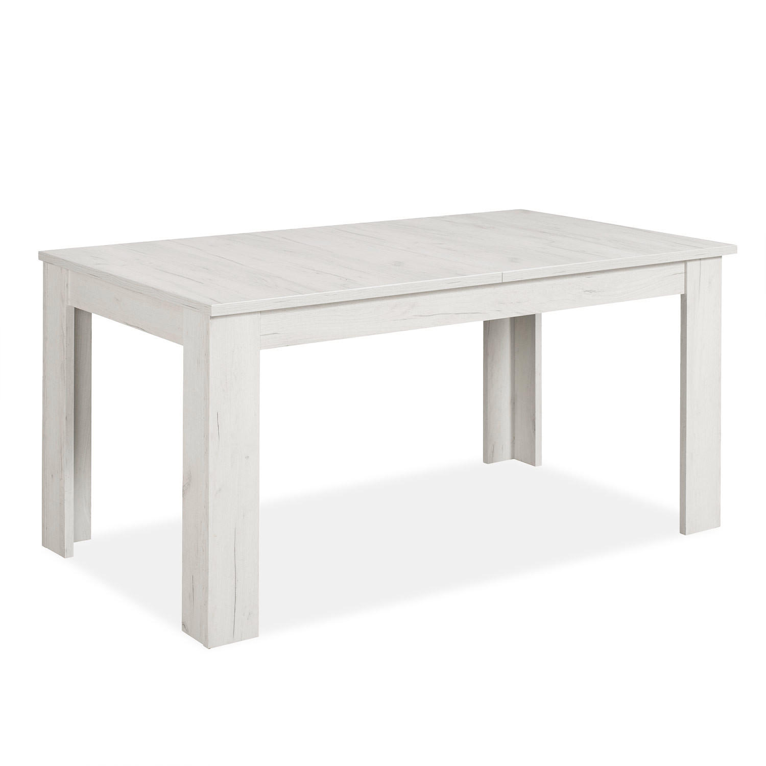 ESSTISCH in Holzwerkstoff 160-200/90/76 cm ausziehbar - Weiß, Holz (90/160/76cm) - Homestyle4u
