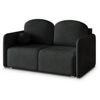 BETTSOFA SUVI II NV Schwarz Geflochtener Stoff mit Schlaffunktion - Schwarz, Textil (90/85/153cm) - MASSENO