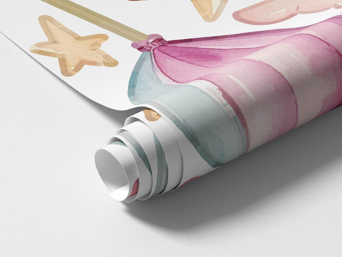 WANDAUFKLEBER 130x178cm - Einhornschloss - Multicolor, Kunststoff (130/178/0.1cm) - Wallfluent