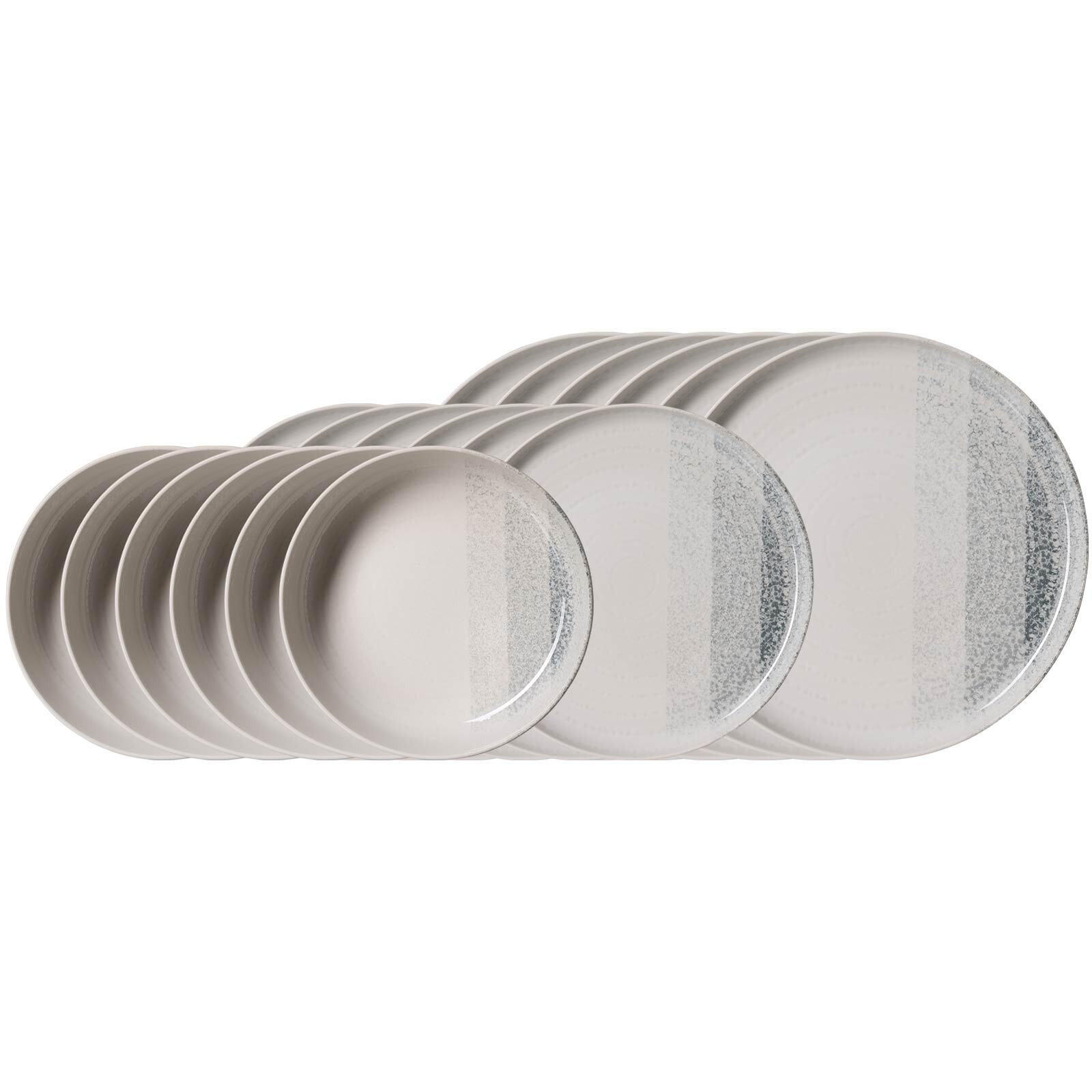 TELLER-SET Trio Grau 18er Set - Grau, Keramik (2/2/2cm) - Ritzenhoff Breker