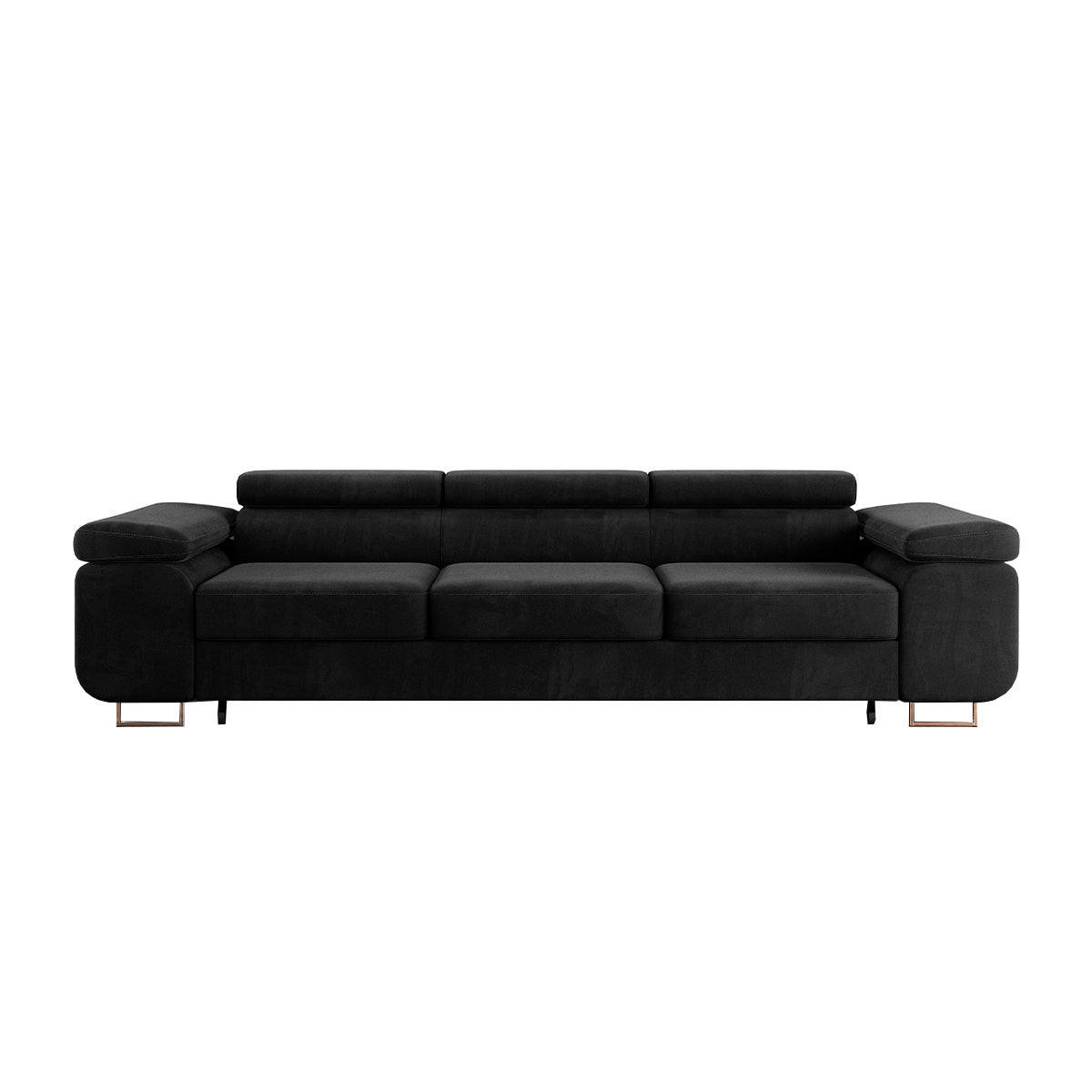 SCHLAFSOFA Lyam 3 Sitzplätze Schwarz - Schwarz, Textil (275/69/100cm) - Petits-meubles