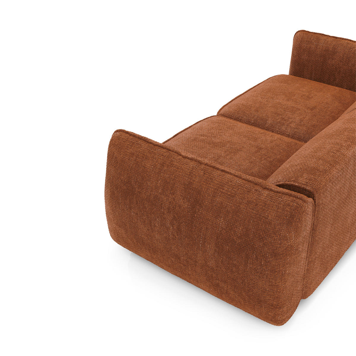 SOFA 4-SITZER Rastervelours Terracotta 230cm - Terra cotta, Textil (230/74/90cm) - Sia Home