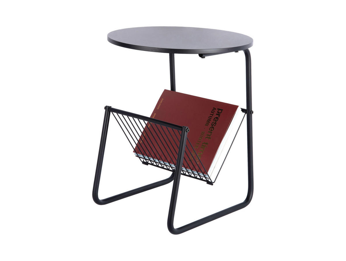 BEISTELLTISCH Riqueza - Schwarz - 40/40/49 cm - Schwarz, Metall (40/40/49cm) - Leitmotiv
