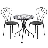 GARTENMÖBEL-SET (3-teilig) Palazzo - Blau, Keramik/Metall - BUTLERS