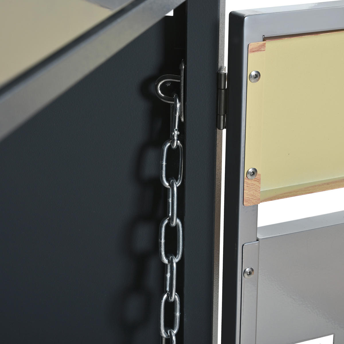 MÜLLTONNENBOX Zwei Türen Holzmaserung/Grau - Braun, Metall (132/124.5/80cm) - ComfortXL