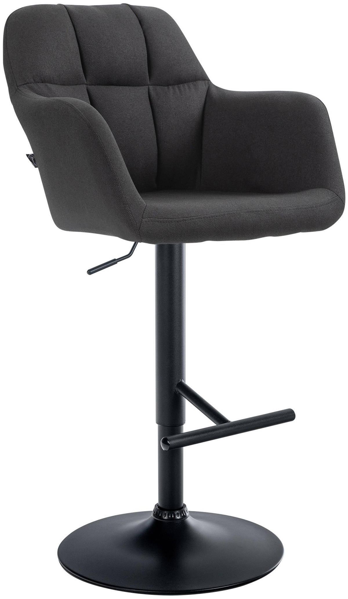 BARHOCKER Nardo Stoff schwarz schwarz - Schwarz, Textil/Metall (57/118/59cm) - TPFLiving