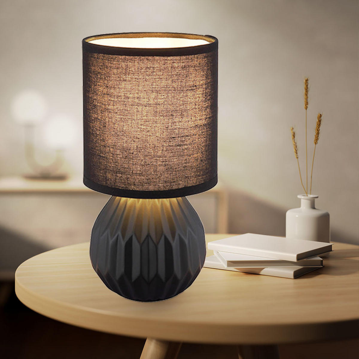 TISCHLEUCHTE Keramik Schwarz - Schwarz, Metall (12/12/23cm) - Globo Lighting