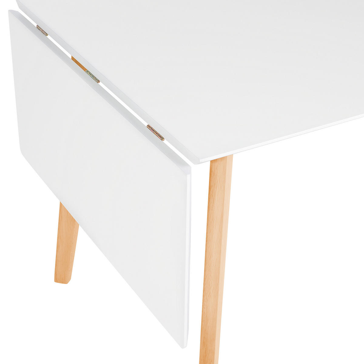 ESSTISCH 120-155/80/75 cm Weiß, Hellbraun Rechteckig Medio - Weiß, Holzwerkstoff (155/80/75cm) - Beliani
