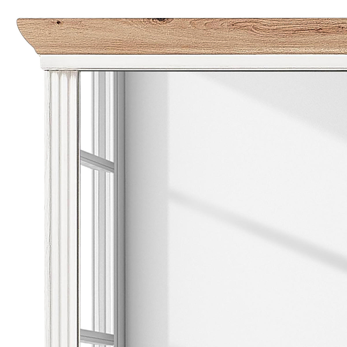 SPIEGEL - Weiß/Pinienfarben, Holzwerkstoff (65/83/15cm) - home24