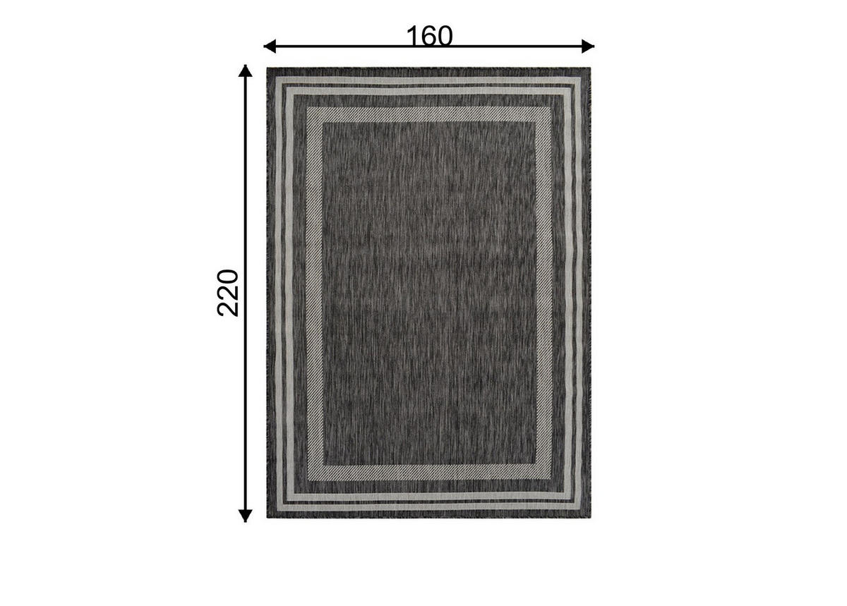 OUTDOOR-TEPPICH Terrace Pebble/L. Grey 160x220 cm - Multicolor, Textil (160/220cm) - Vercai Rugs