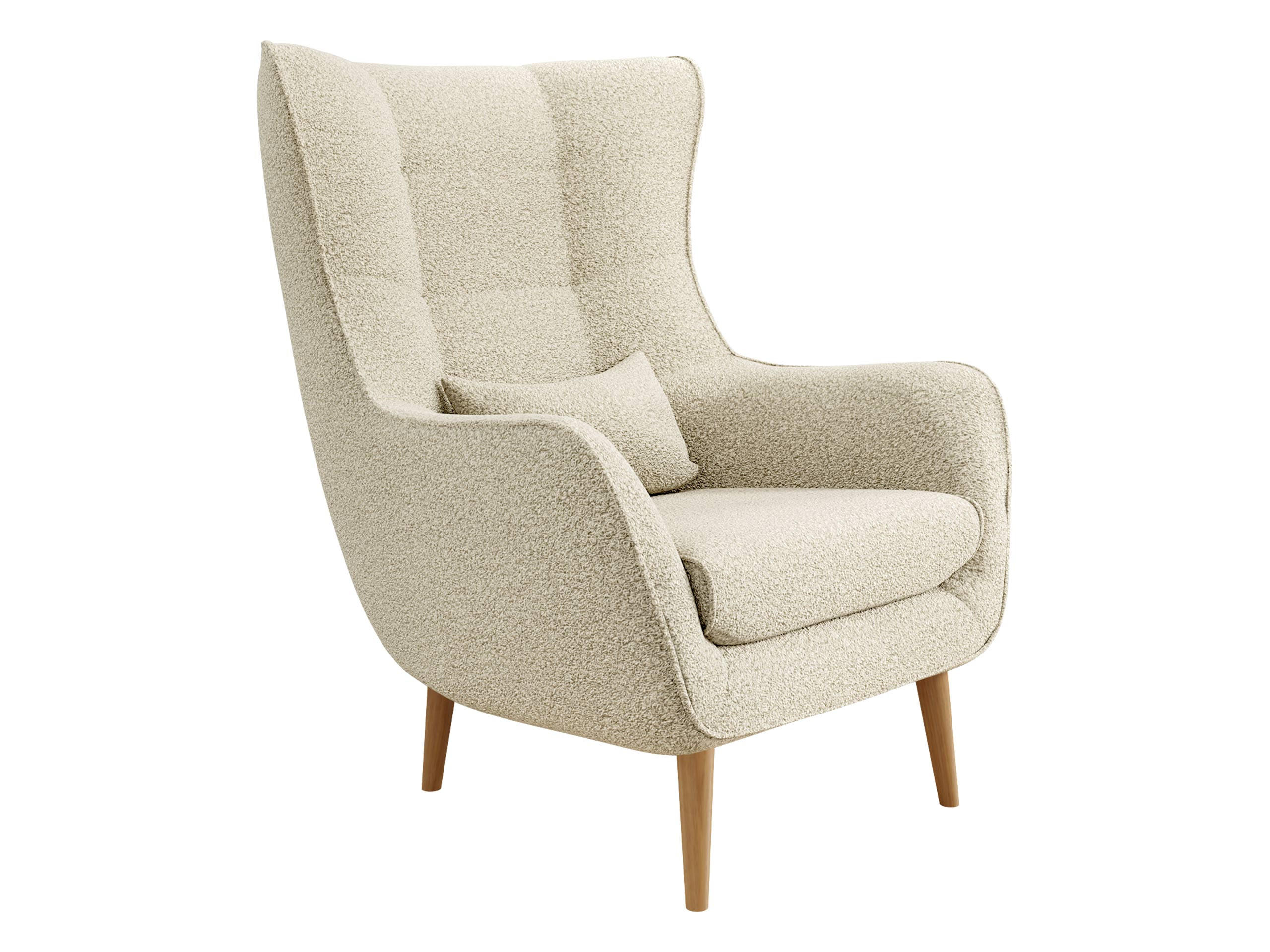 SESSEL Estjano Boucle - Beige/Naturfarben, Holz/Textil (80/106/95cm) - MIRJAN24