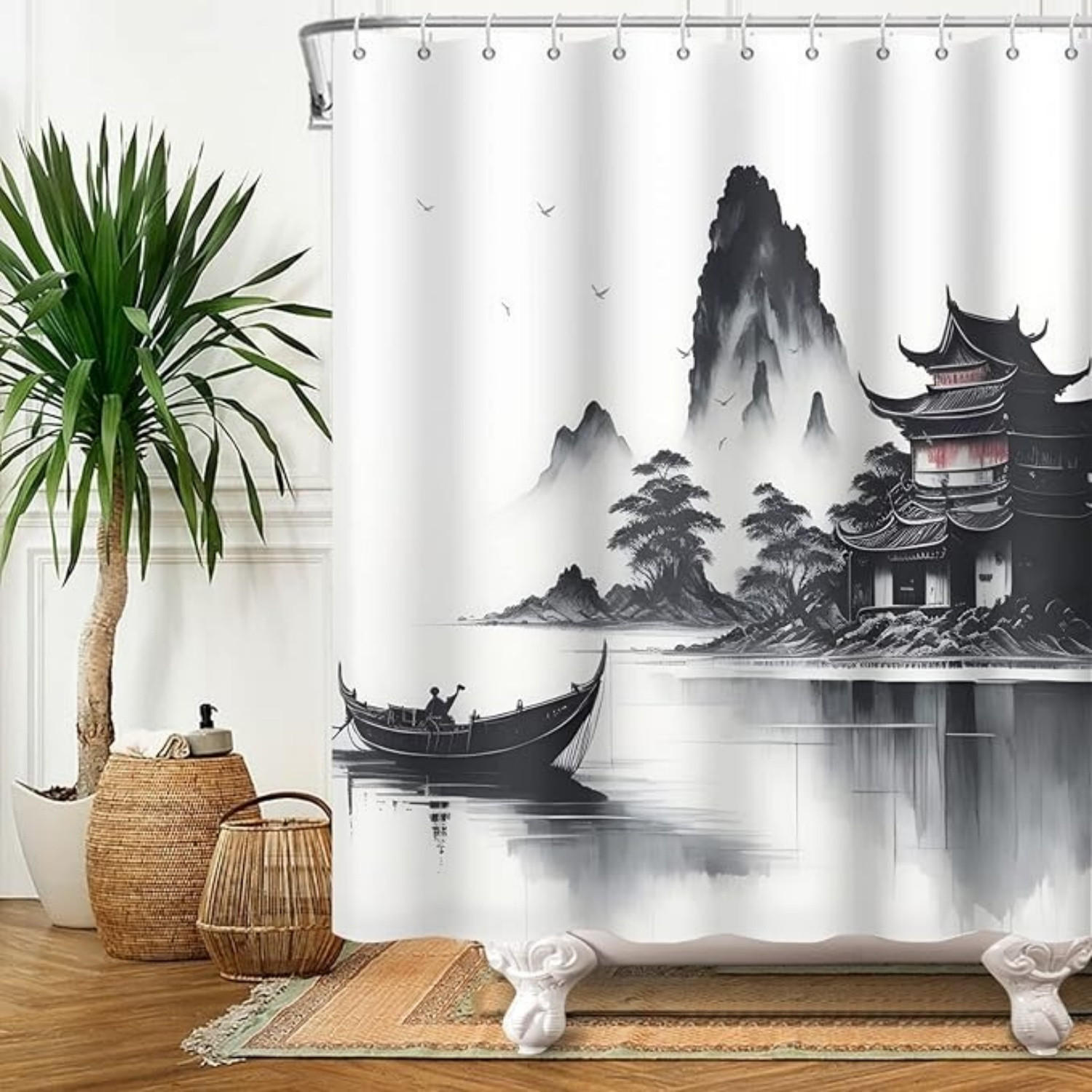 Mcboson Duschvorhang Grau 180x180 cm