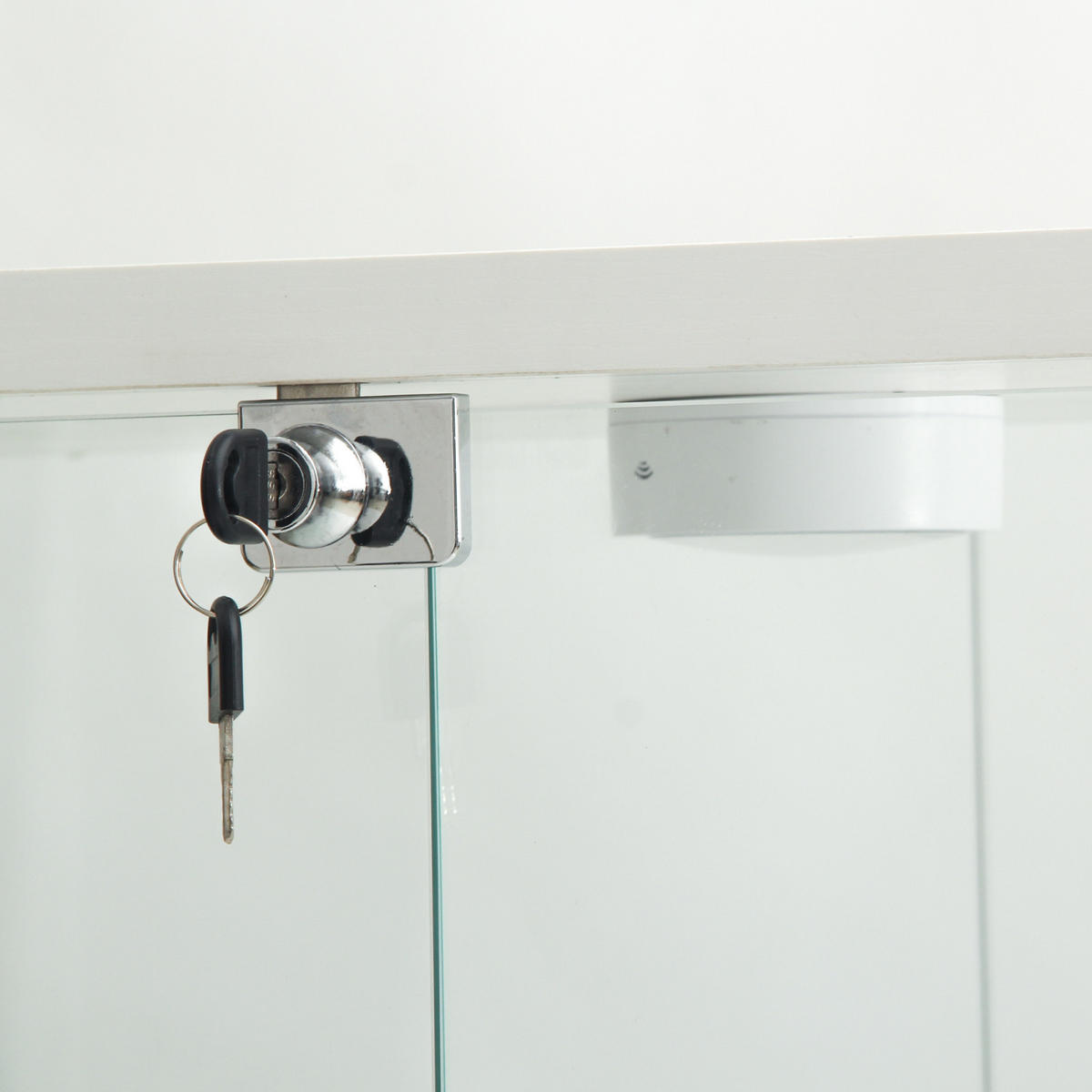 VITRINENSCHRANK Weiß 80/36/164 cm mit LED-Beleuchtung, Glasvitrine mit 2 Glastüren - Weiß, Glas (36/164/80cm) - PARAFTA HOME