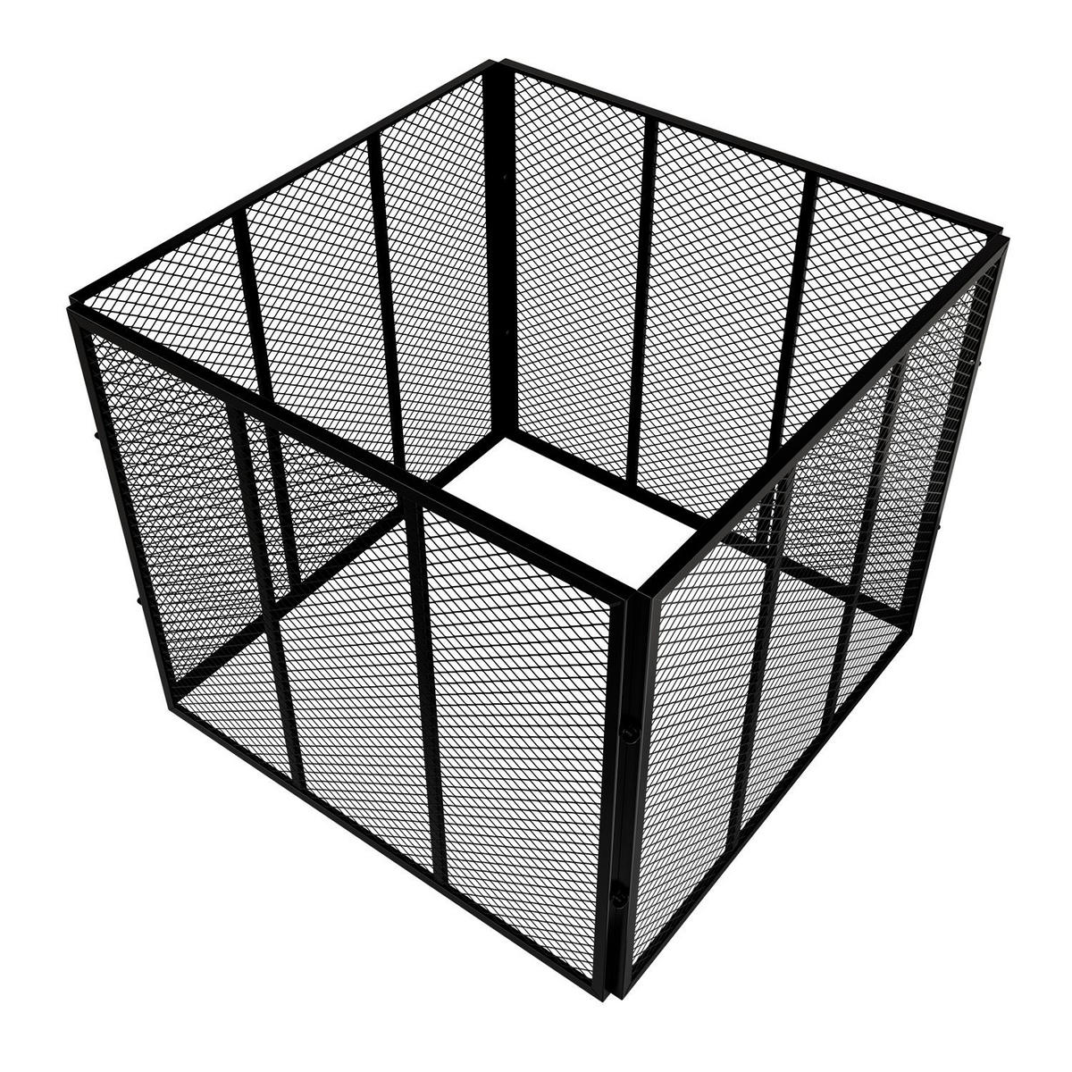 KOMPOSTER Metall schwarz 450L - Schwarz, Metall (80/70/80cm) - Juskys