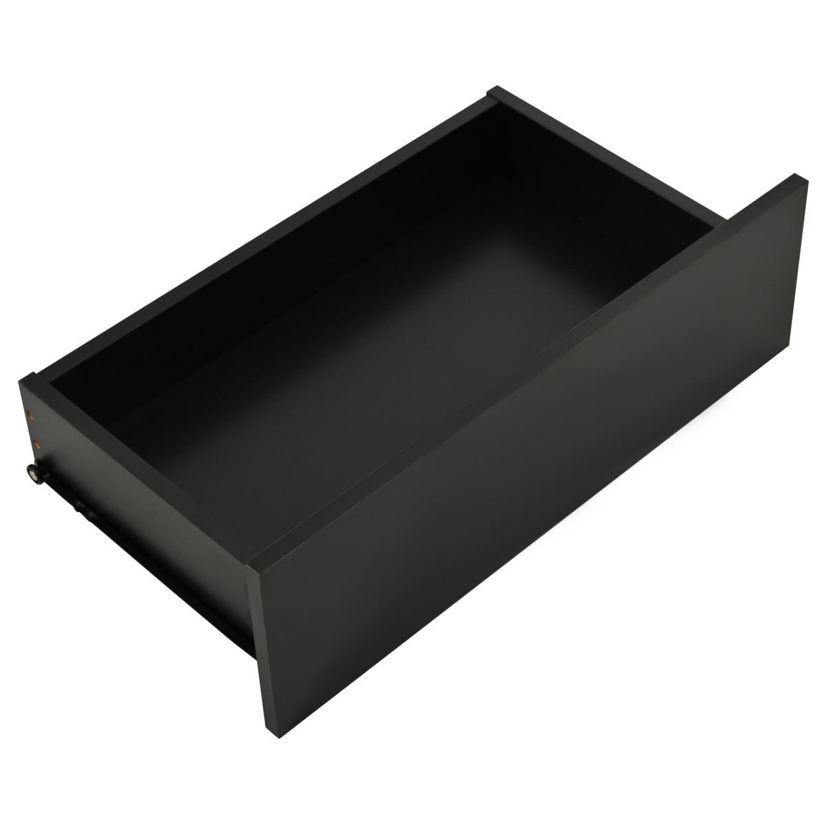 COUCHTISCH aus Spanplatte und Glas 100x50x31 cm in Schwarz mit LED & Schublade - Schwarz, Holzwerkstoff (100/50/31cm) - Modfu