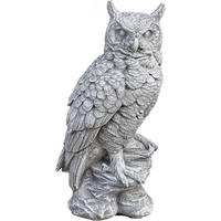 STEINFIGUR Eule Uhu groß naturgetreu frostfest Steinguss - Grau, Stein (20/41/16cm) - stoneandstyle