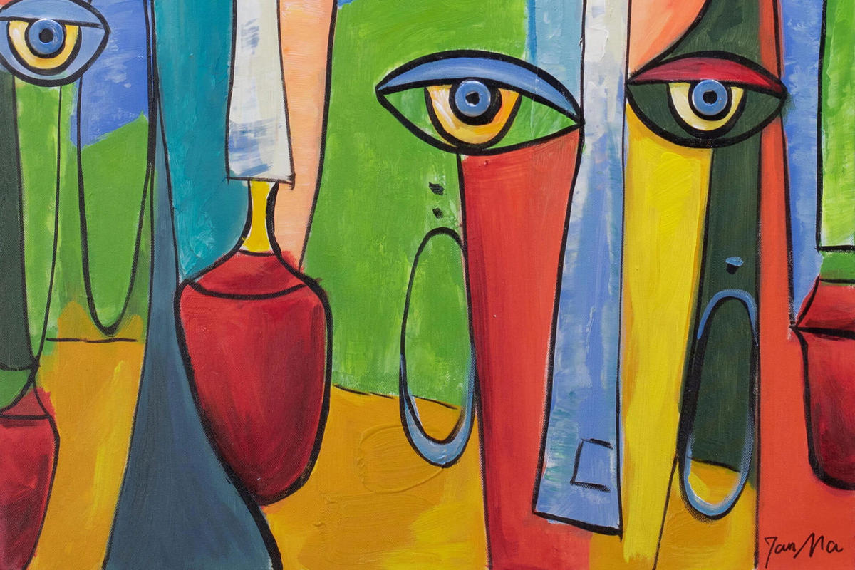 ACRYLBILD HANDGEMALT 60/90 cm - Multicolor, Holz/Textil (60/90cm) - KUNSTLOFT