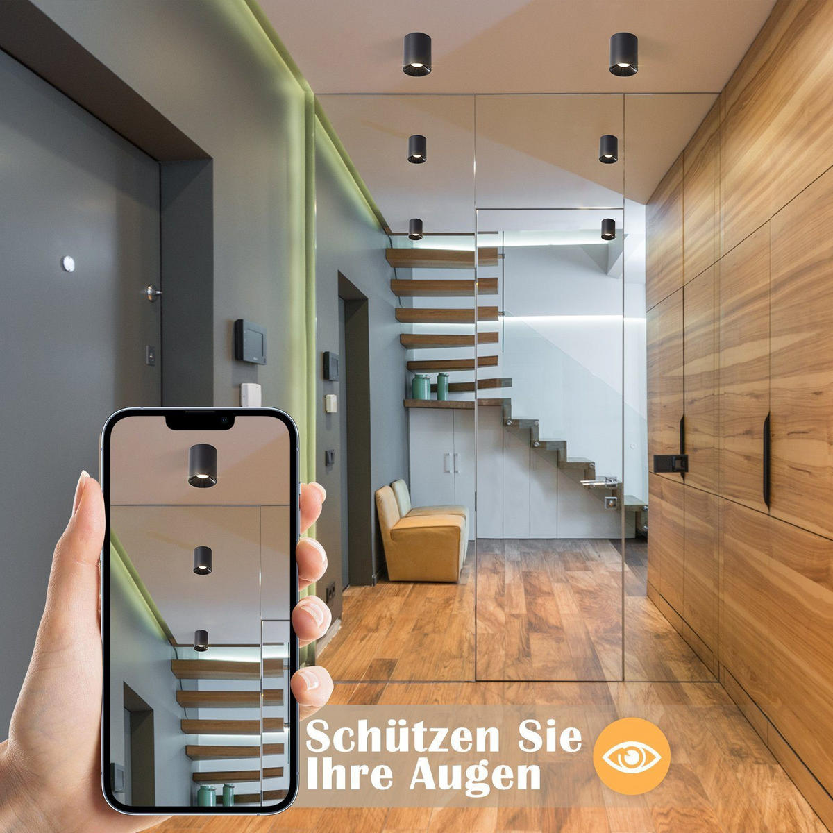 LED-SPOTLEUCHTE Kraft 6/6/7 cm - Schwarz, Metall (5.5cm) - Nettlife