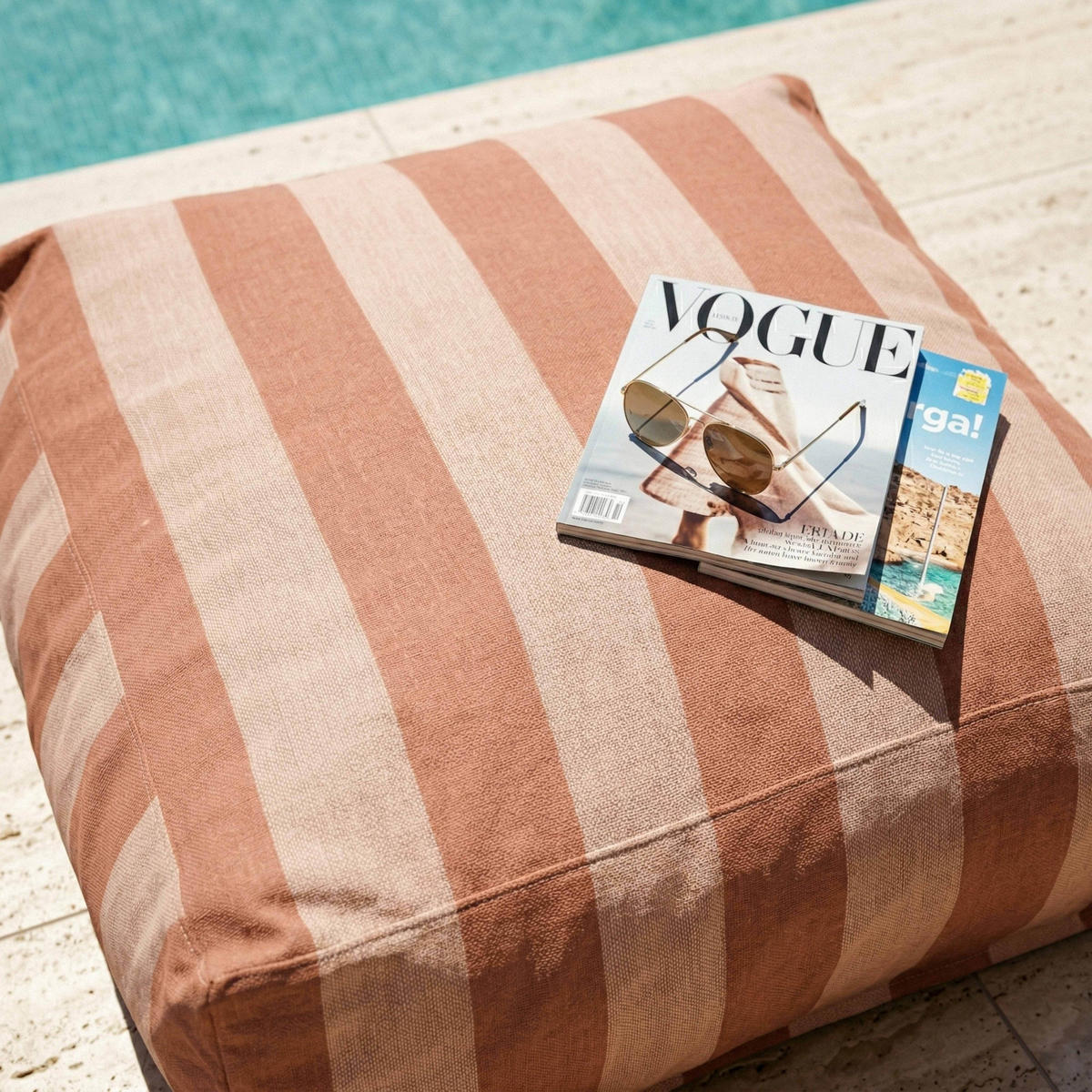 OUTDOOR-SITZSACK, Terrakotta - Braun, Textil - Oviala